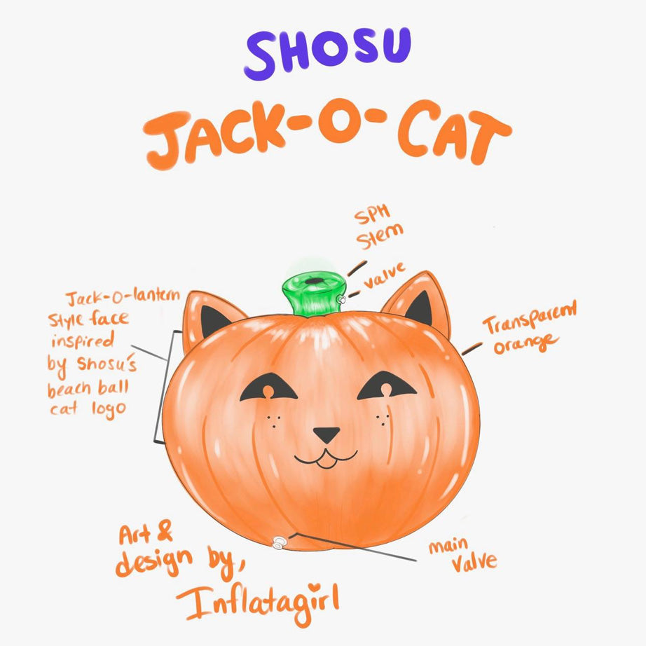 Jack-O-Cat inflatable Pumpkin with SPH