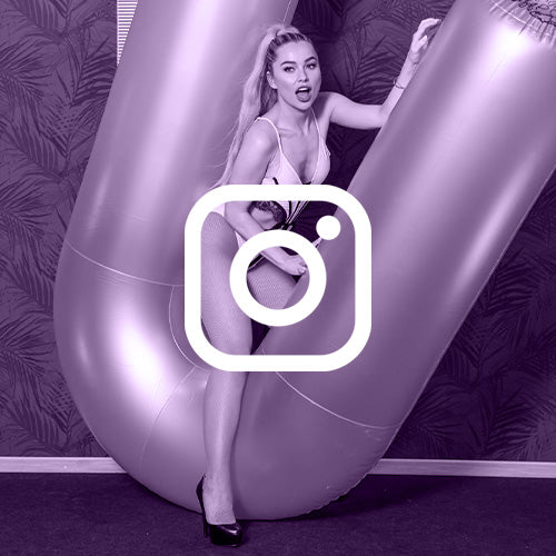 Instagram logo over a purple picture with SHOSU Products 