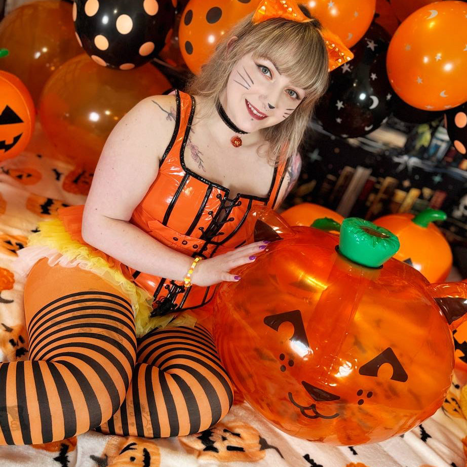 Jack-O-Cat inflatable Pumpkin with SPH